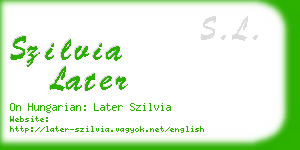 szilvia later business card